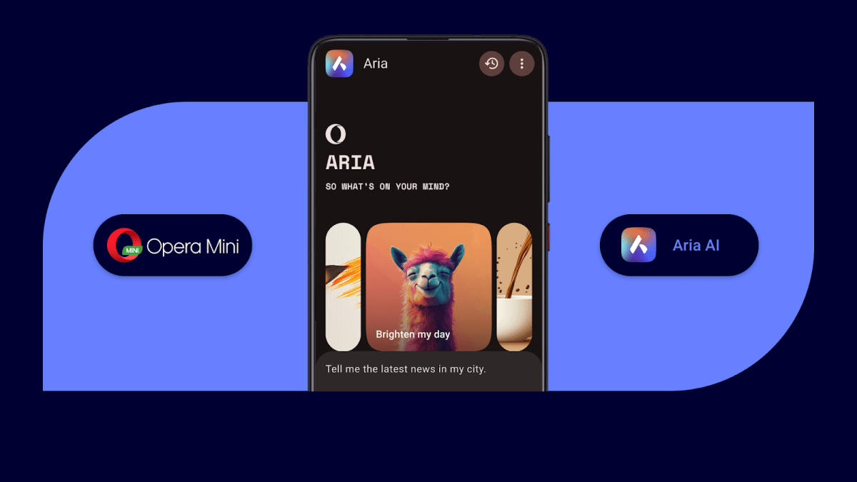 Opera adds its Aria AI assistant to Opera Mini browser